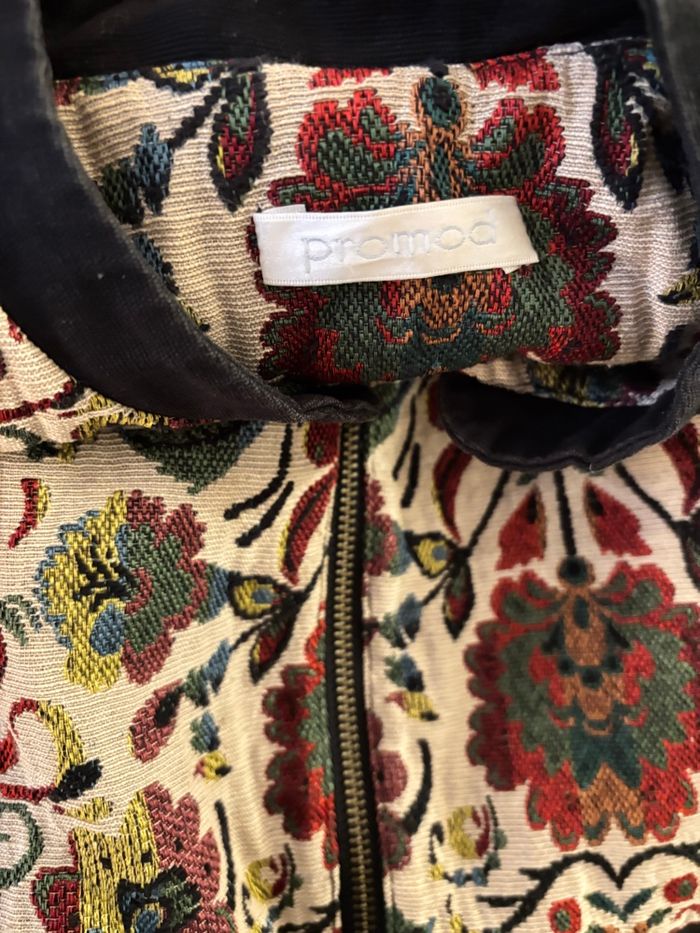 Veste Promod jacquard style tapisserie Motif floral vintage Taille 40 - photo numéro 4