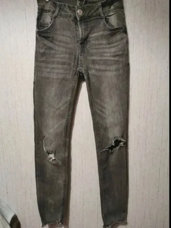 Jean skinny troué gris taille xs