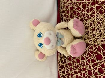 Peluche ours en peluche vintage Fisher Price 1994 crème cozies gaufre thermique
