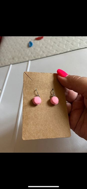 Boucle d’oreille macarons rose pale