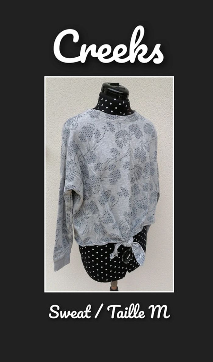 Sweat court gris bleu marine taille M Creeks