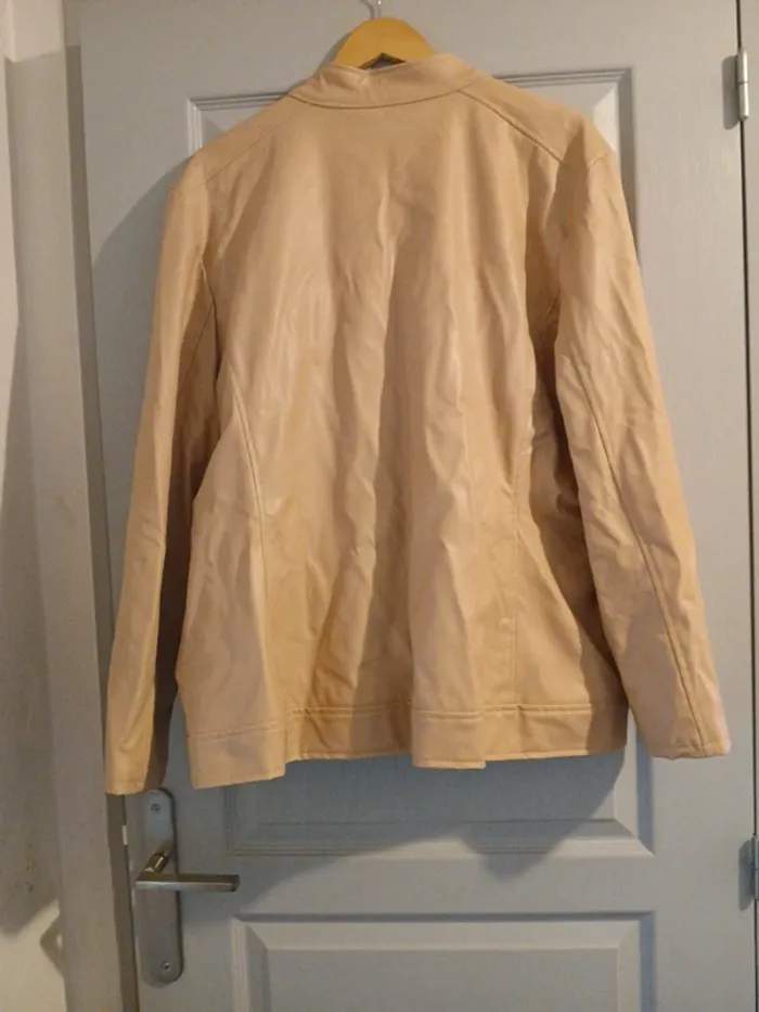 Blouson imitation cuir crème - photo numéro 8