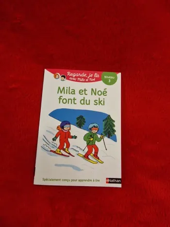 Livre regarde je lis mila et noé, mila et noé font du ski