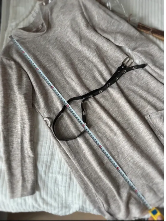 Robe pull beige chiné avec ceinture – taille M - photo numéro 5