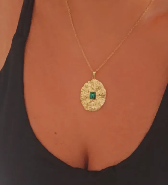 Collier malachite en acier - photo numéro 3