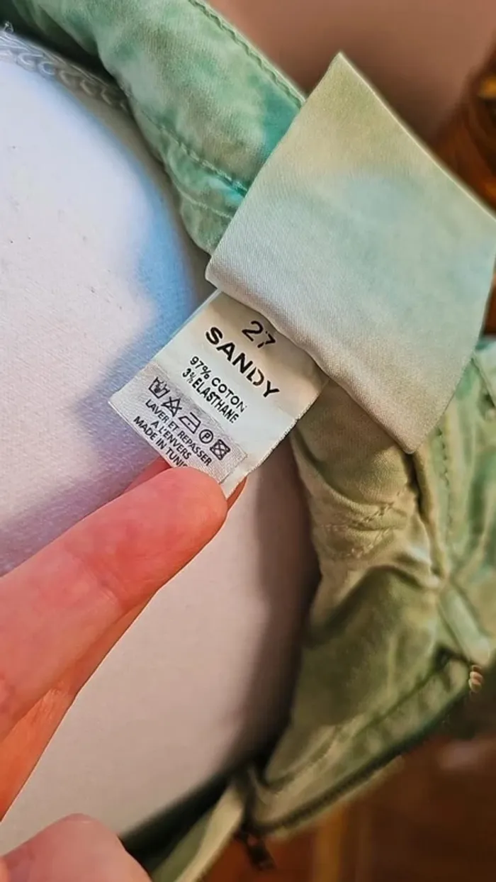 Pantalon Reiko Sandy vert taille 27 - photo numéro 4