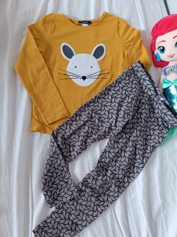 Ensemble Okaïdi legging et t-shirt moutarde