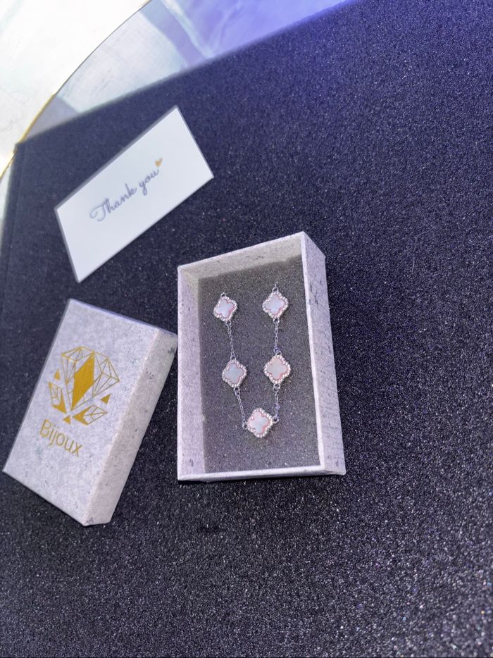 Bracelet trèfles en argent 925 et nacre – style Van Cleef – neuf - photo numéro 3
