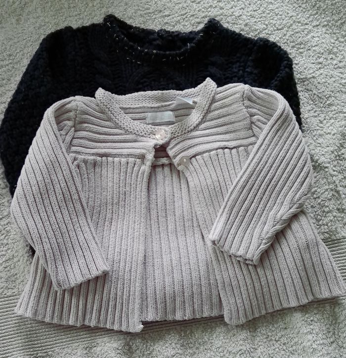 Lot d'un pull et d'un gilet