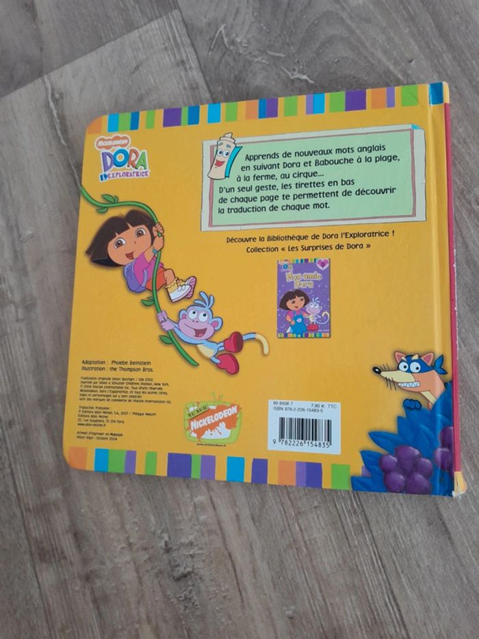 Livre Dora l'exploratrice imagier avec des tirettes mot anglais 🌺 - photo numéro 3