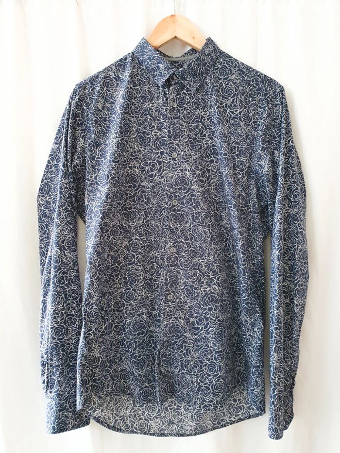Chemise bleue à motifs easy slim - Brice - Taille M - photo numéro 8