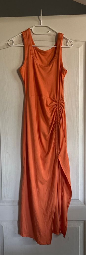 Robe fendue orange femme