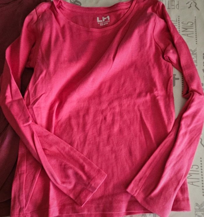 9 tee-shirts manches longues filles 10 ans - photo numéro 2