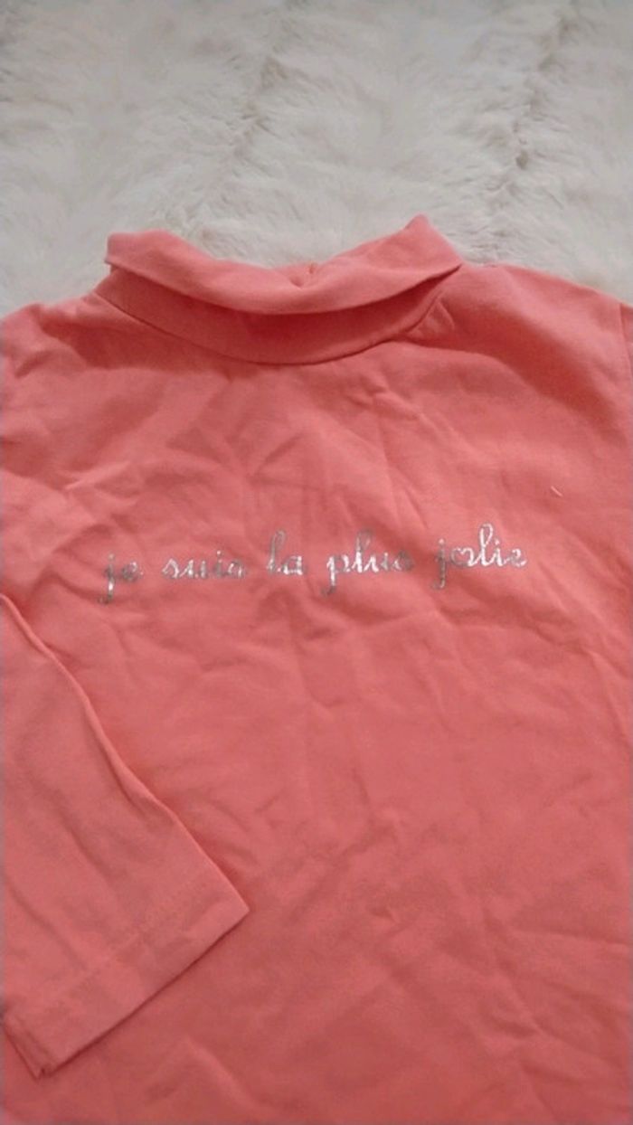 T shirt col roulé bébé fille - photo numéro 2