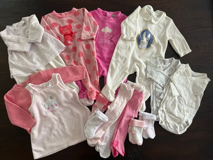 Lot fille hiver 1-3 mois (divers marques)