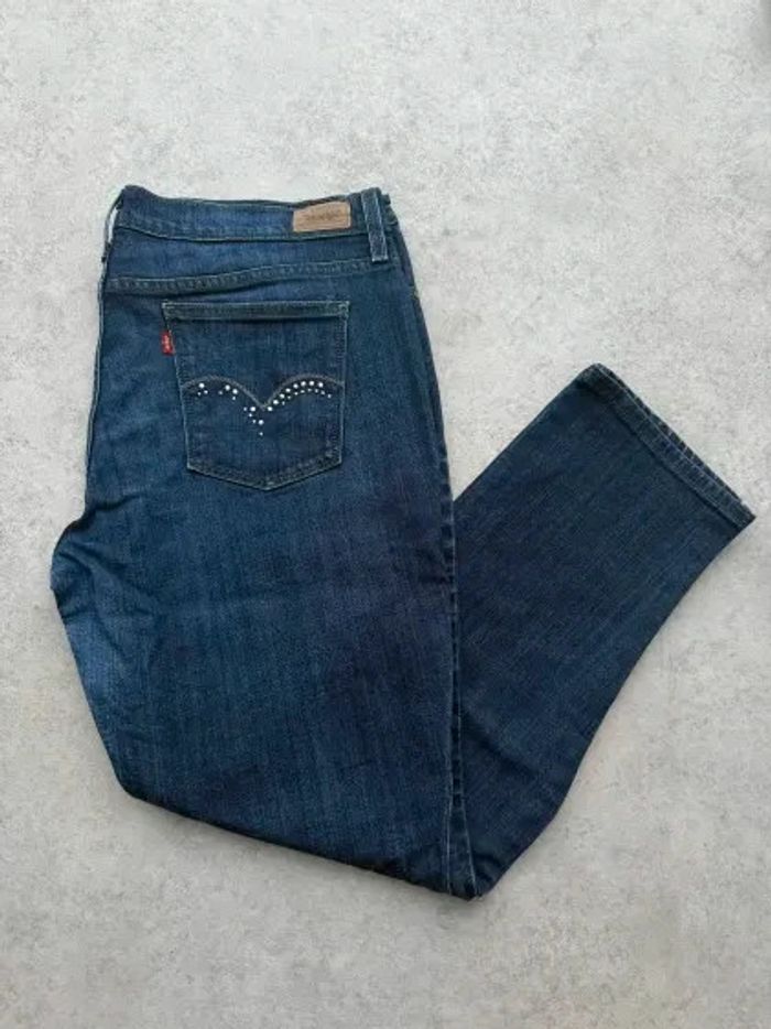 Jeans Levi's 515 W38 FR48 coupe droite bleu marine Femme Women pan540b