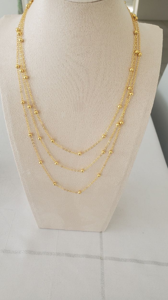 Collier doré en acier inoxydable neuf