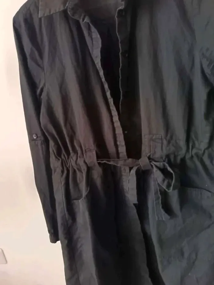 Robe chemise  noire  mi  longue - photo numéro 2