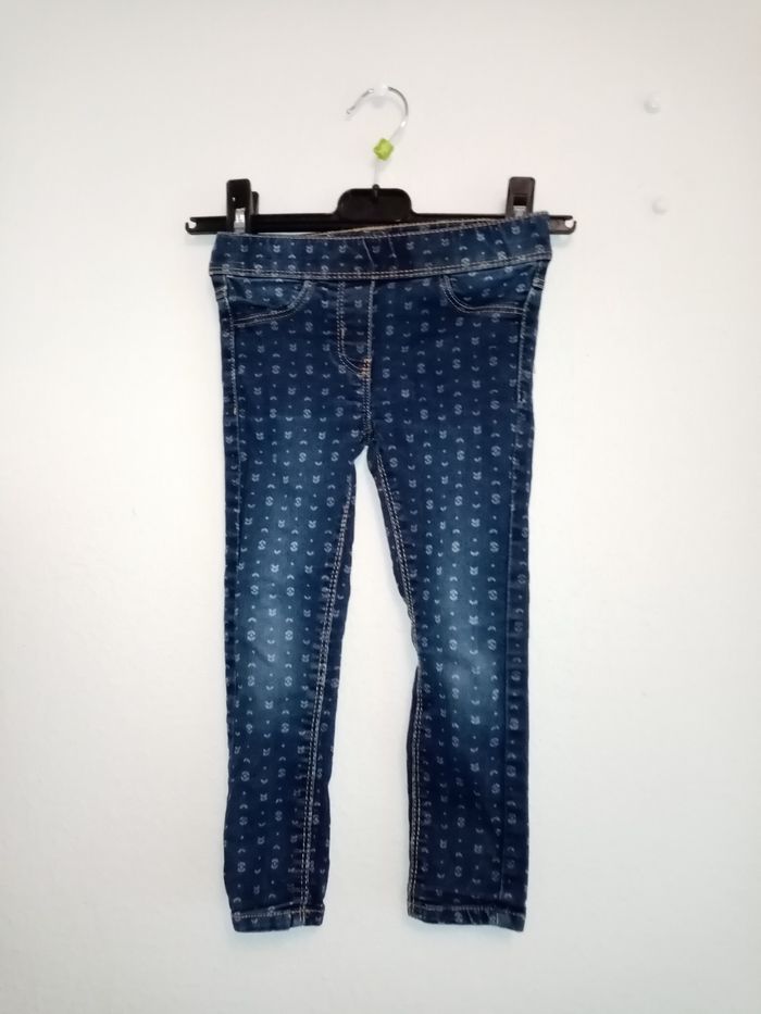 3 ans kiabi jeans slim marine imprimé /Excellent état
