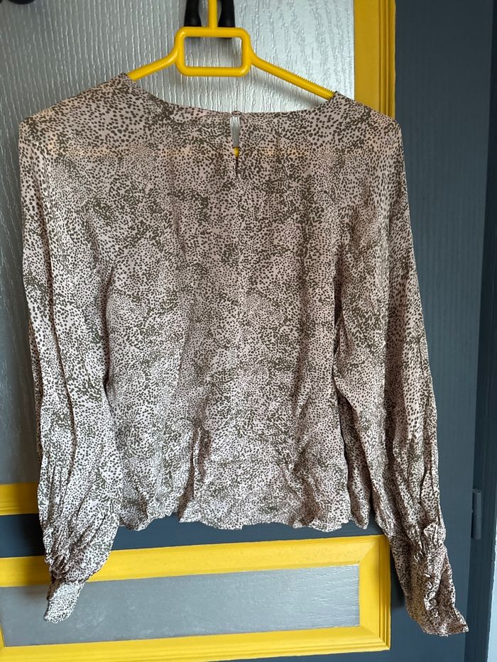 Blouse  imprimé gris  rose - photo numéro 4