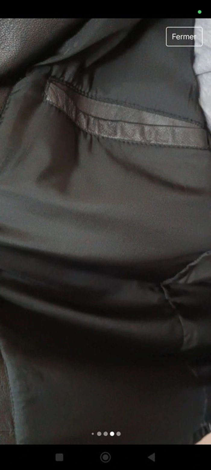 Blouson en cuir chèvre pleine fleurs - photo numéro 8