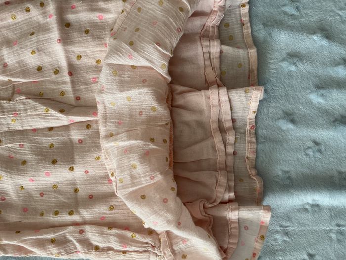 robe sans manches rose à pois dorés 6 mois tape à l'oeil - photo numéro 9