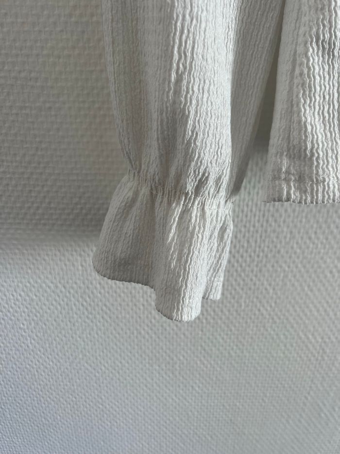 Blouse blanche à broderies et volants Promod taille M - photo numéro 4