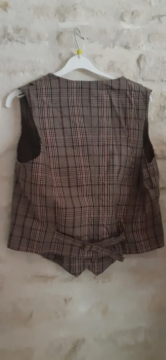 Gilet vintage rayé sans manche - photo numéro 3