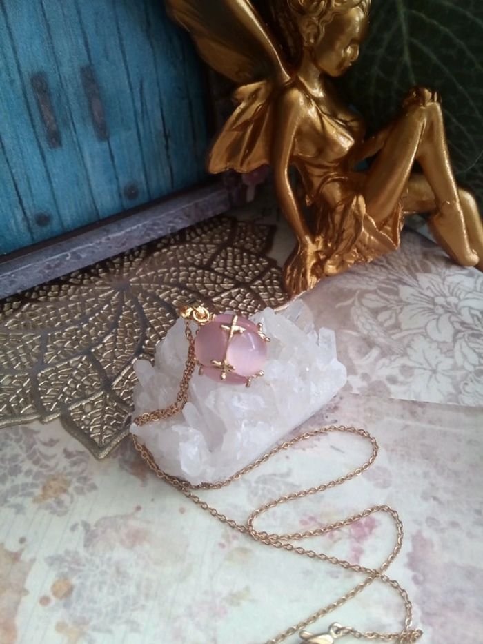 Collier pierre oeil de chat - photo numéro 4