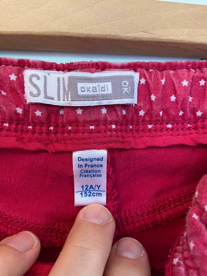 Slim en velours fuschia Okaïdi 12 ans - photo numéro 8