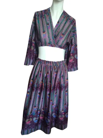 Ensemble tenue printemps été spring summer crop top jupe skirt vintage hippie