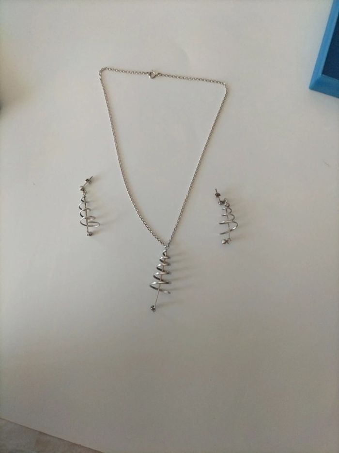 Parure argent tourbillon spirale - photo numéro 2