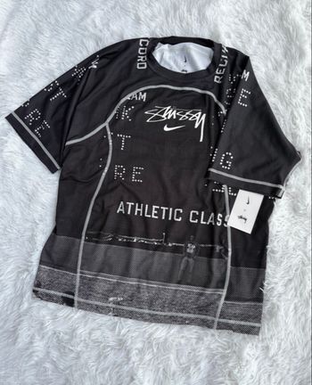 Maillot Jersey Nike Stüssy UV Crew Black Grey White Noir Gris Blanc  XS