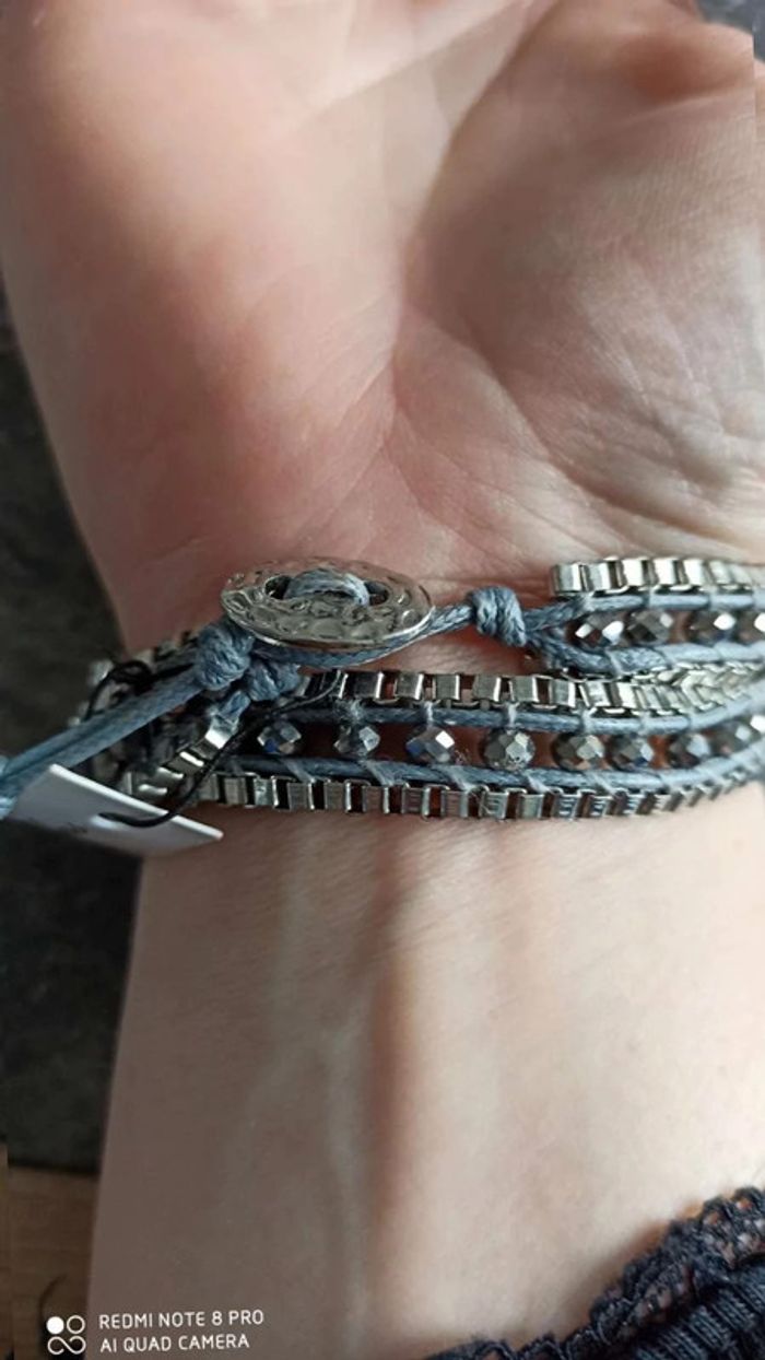 Bracelet argenté gris - photo numéro 3