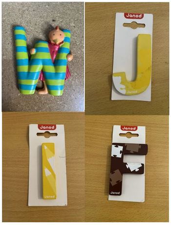 lot 5 lettres décoratives (F J i W)