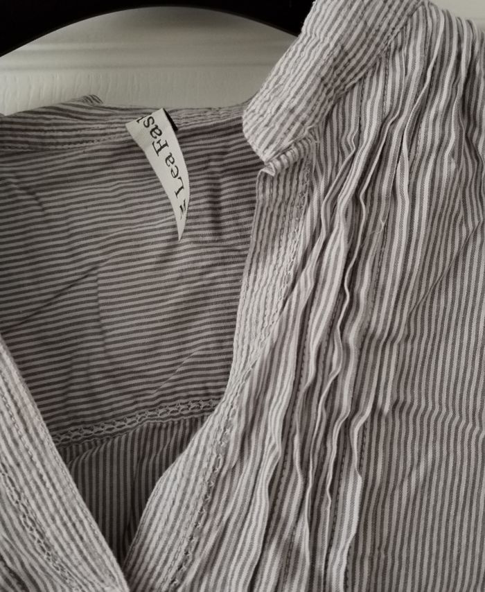 Chemise rayée gris et blanc 36 S Lea Fashion - photo numéro 2