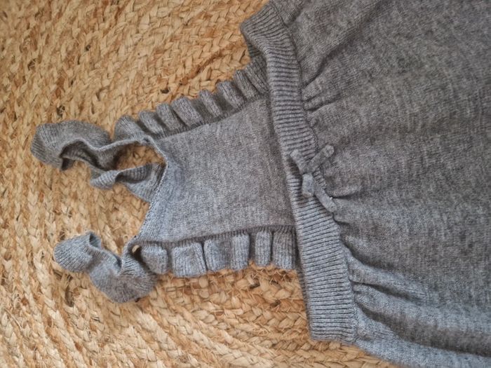 Salopette en lainage extensible bretelles fantaisie grise 🍓24 mois🍓 - photo numéro 2