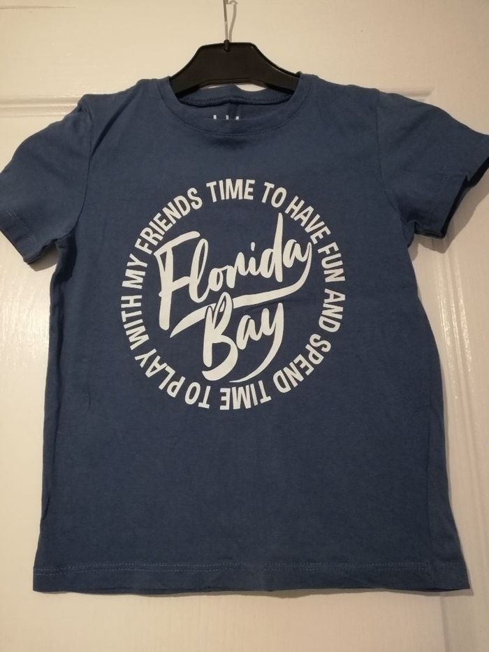 Tee shirt manches courtes bleu 8 ans la halle