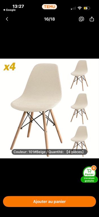 Lot de 4 housses chaises scandinaves 