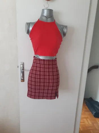 Jupe mini à carreaux