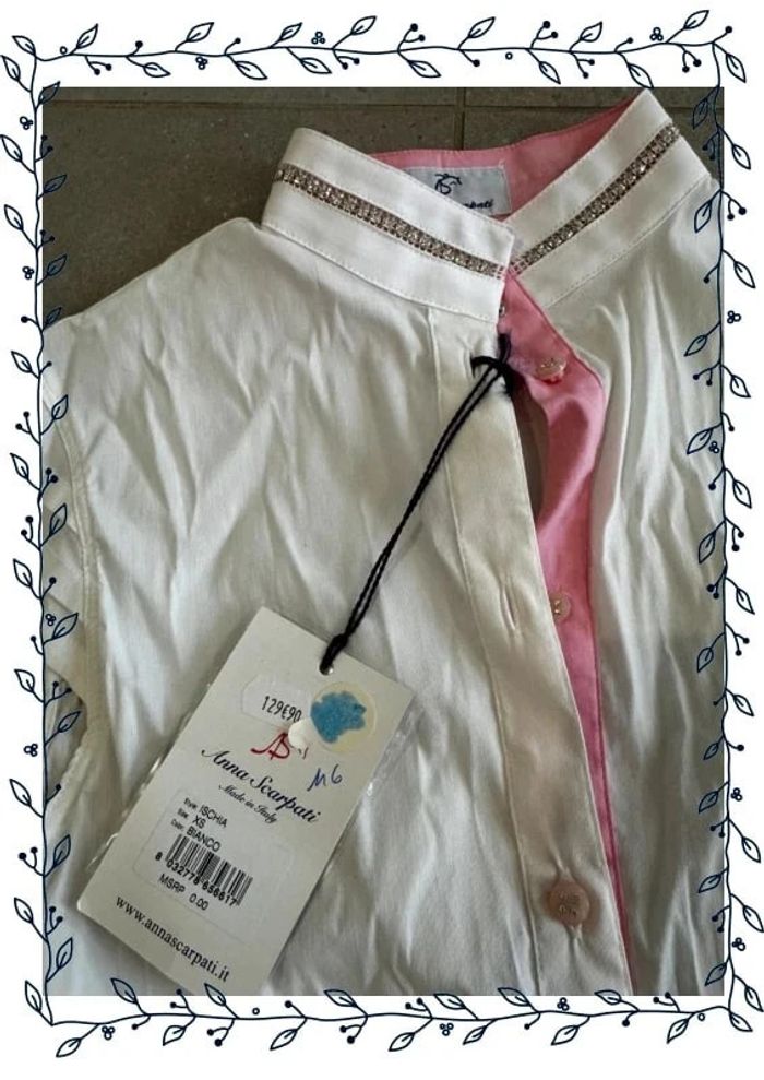 Chemisier blanc/rose sans manche, neuf, taille XS valeur 130€ - photo numéro 2