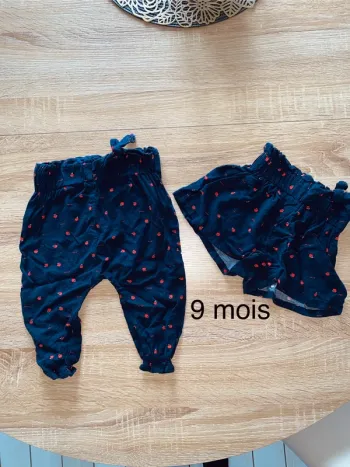 Pantalon et short assortis - 9 mois
