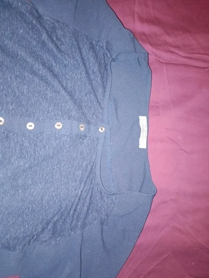 Blouse it hippie taille m bleu lin - photo numéro 2