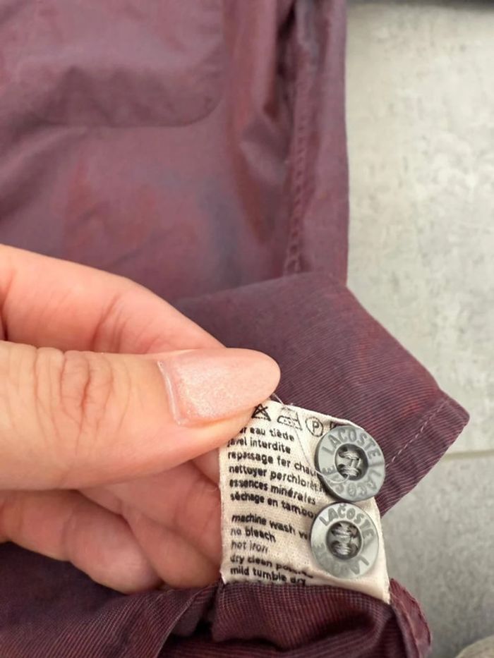 Magnifique chemise Lacoste Devanley homme bordeaux taille 42 soit L - photo numéro 8
