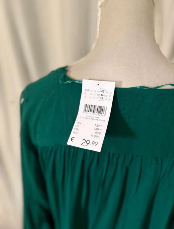 Robe fluide vert bouteille neuve Camaïeu 42 - photo numéro 9