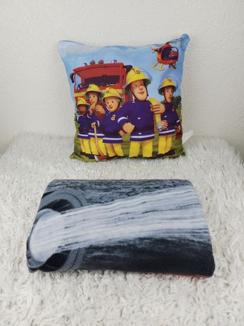Lot coussin et plaid Sam le Pompier Fireman Sam 🎅