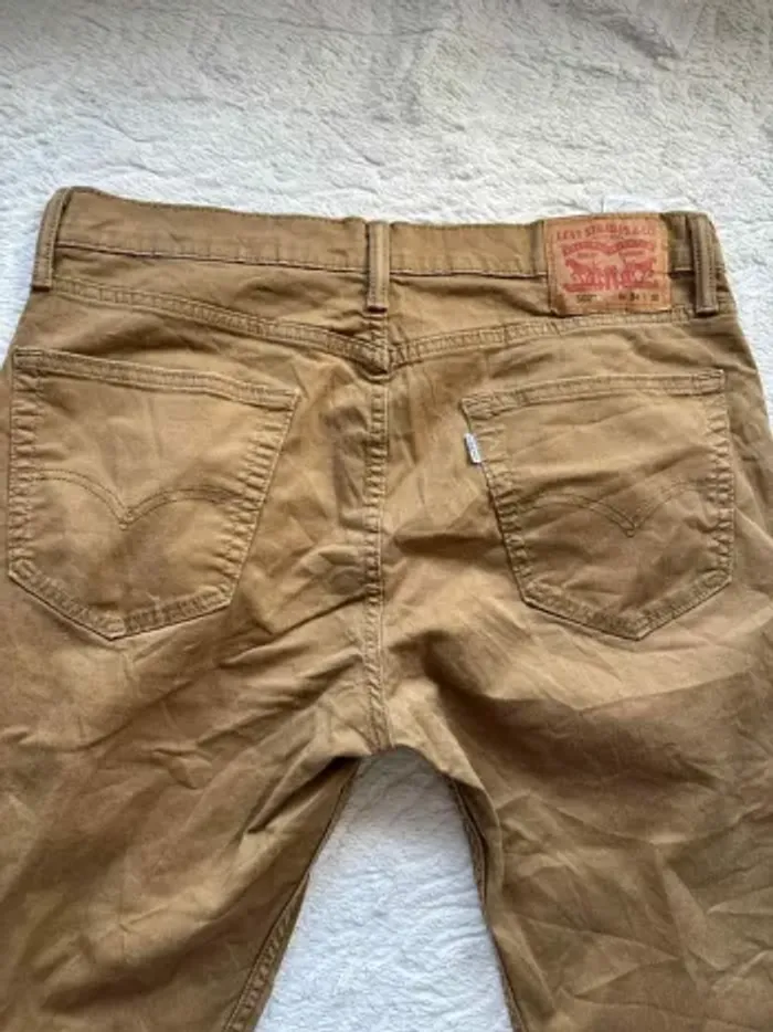 Jean pantalon Levi’s 502 beige camel homme L/44 W34 L30 Slim Tapered - photo numéro 13
