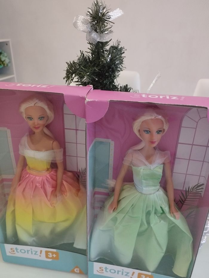 Lot de 2 poupées mannequins neuves robe de soirée jouet fille - photo numéro 2