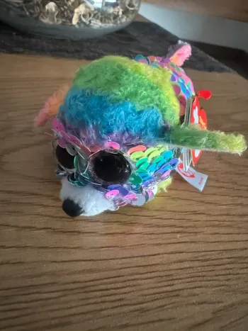 🐩 Peluche Ty Teeny Sequins Rainbow Le caniche 8 cm