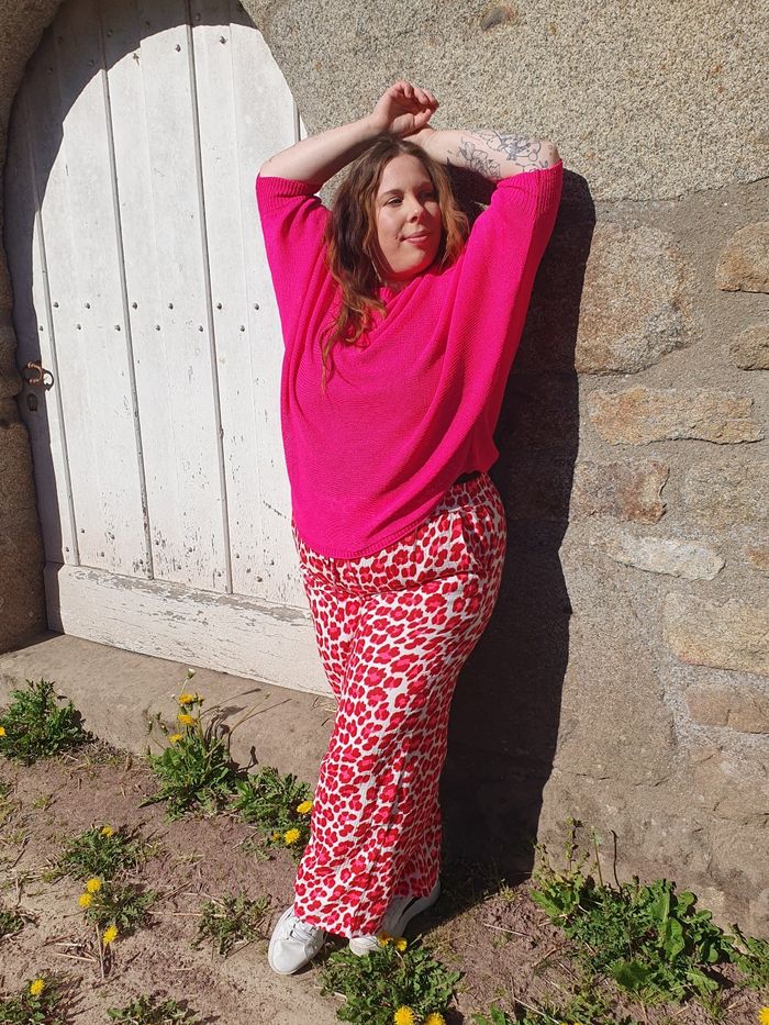 Pantalon gaze de coton Léopard fushia 
TU - photo numéro 3
